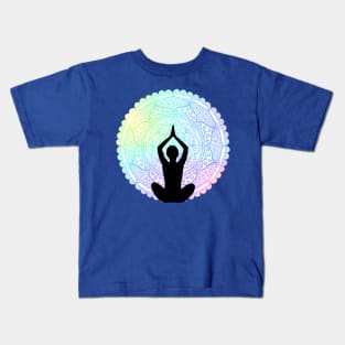 Rainbow Yoga Mandala Kids T-Shirt